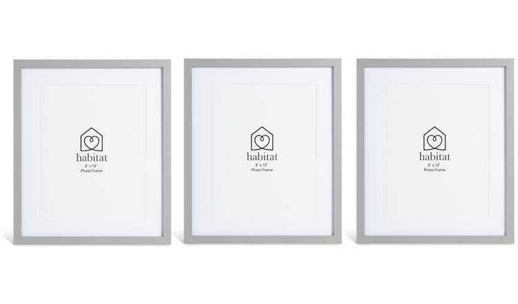 Habitat grey wooden picture frame set 3 pack - British product