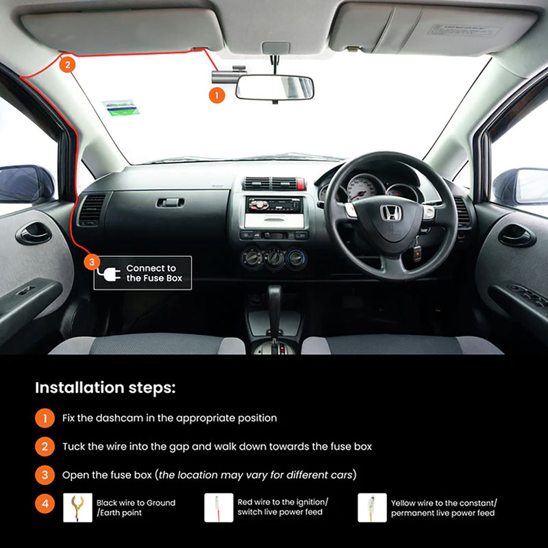 Road Angel hard wire kit for Halo Ultra dash cam, UK version