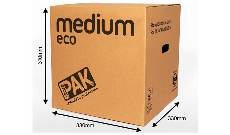 StorePAK medium eco cardboard storage boxes set of 5 (British brand)