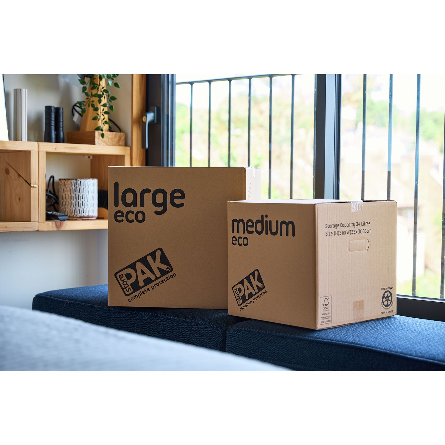 StorePAK medium eco cardboard storage boxes set of 5 (British brand)