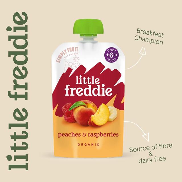 Little Freddie Peaches & Raspberries Pouch 6 mths+   100g GOODS M&S   