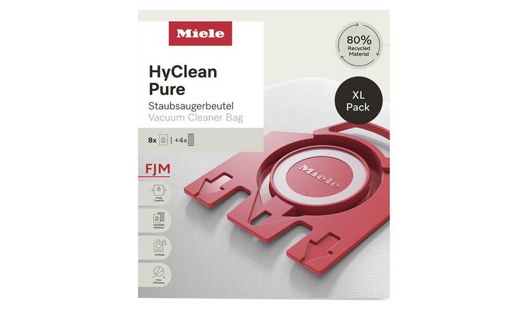 Miele HyClean Pure dust bags pack of 8 - British product