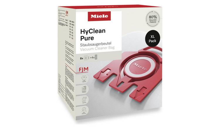 Miele HyClean Pure dust bags pack of 8 - British product