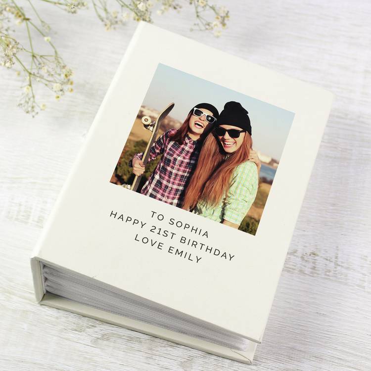 Personalised 6x4 photo album with custom message, imported from the UK