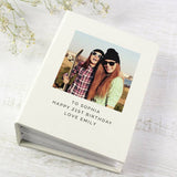Personalised 6x4 photo album with custom message, imported from the UK