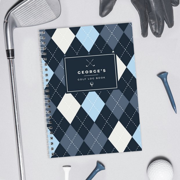 Golf log book A5 40 pages personalised (British brand)