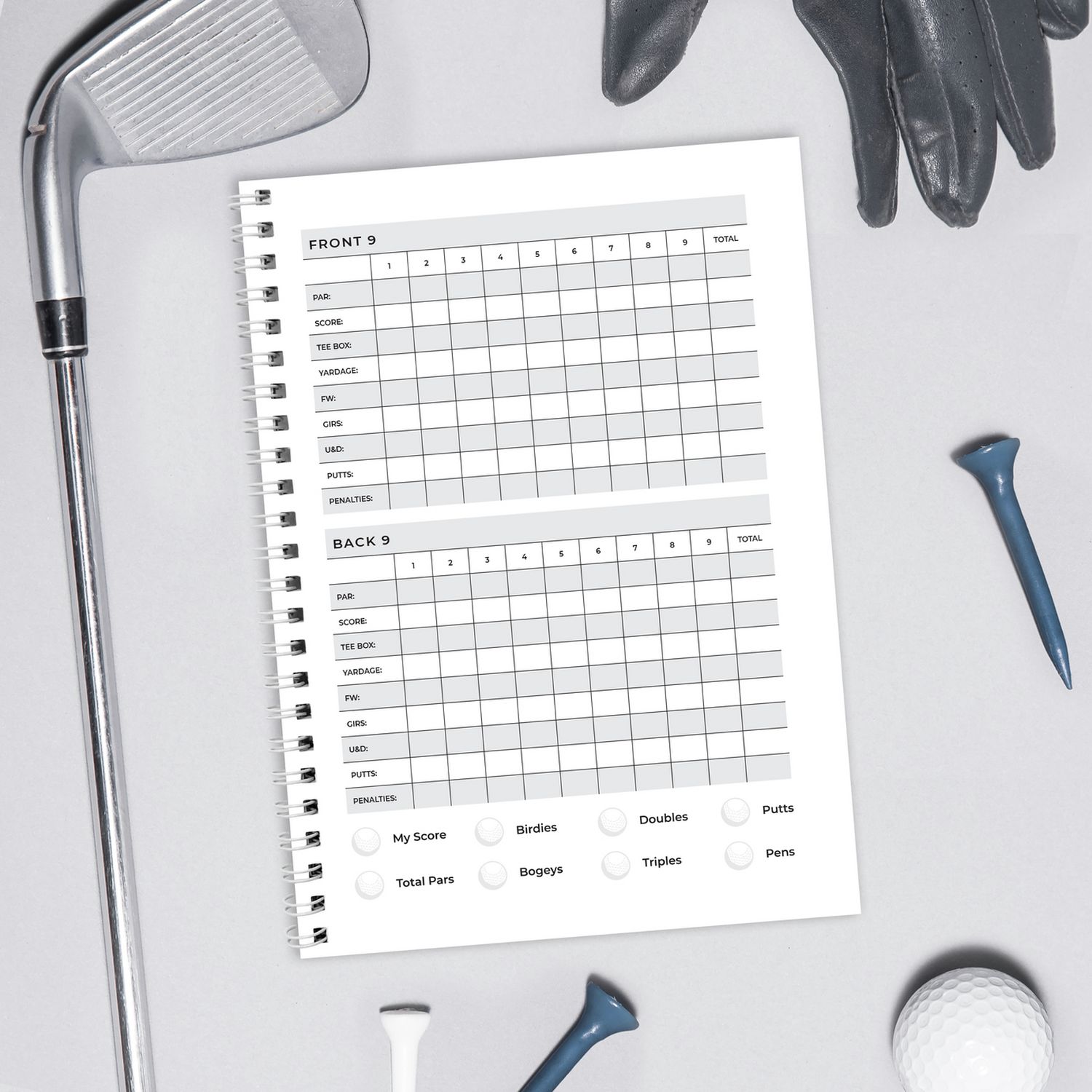 Golf log book A5 40 pages personalised (British brand)