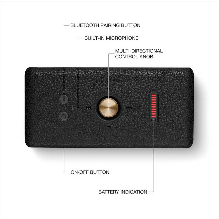 Marshall Emberton III portable Bluetooth speaker black (British brand)
