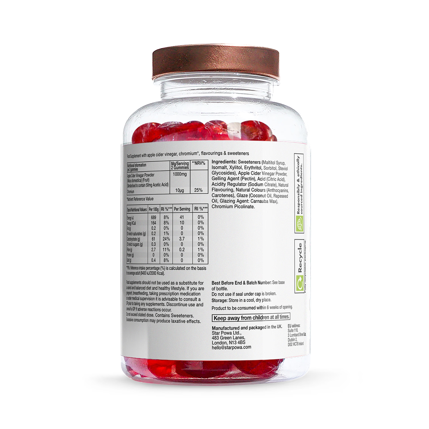 Apple Cider Vinegar 1000mg Metabolism Support 60 Gummies