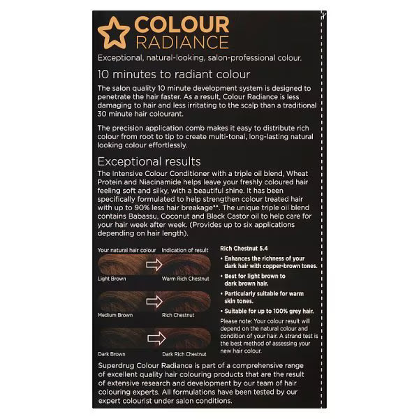 Superdrug Rich Chestnut permanent hair dye (British brand)