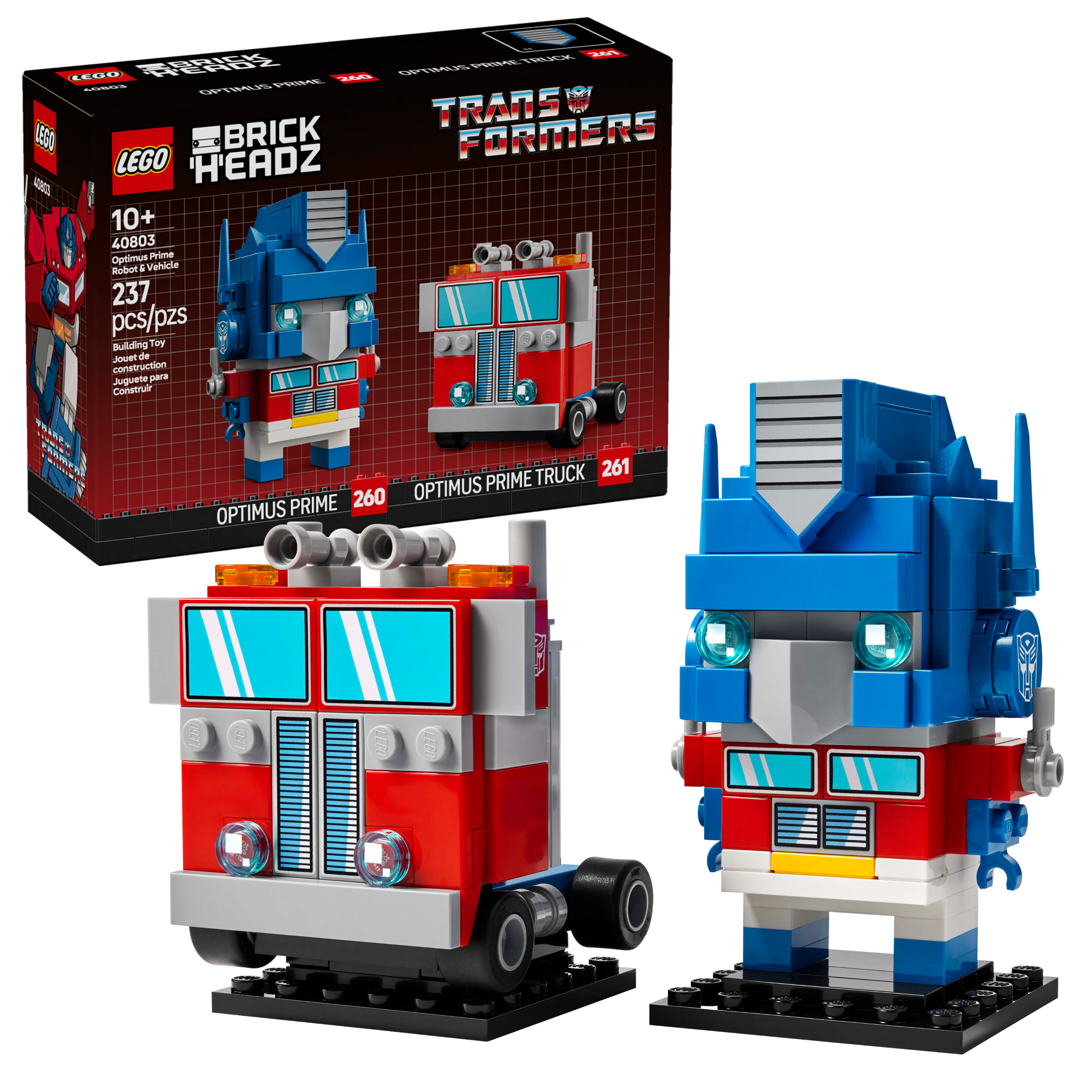 LEGO BrickHeadz Optimus Prime Robot & Vehicle 237 pieces, imported from the UK