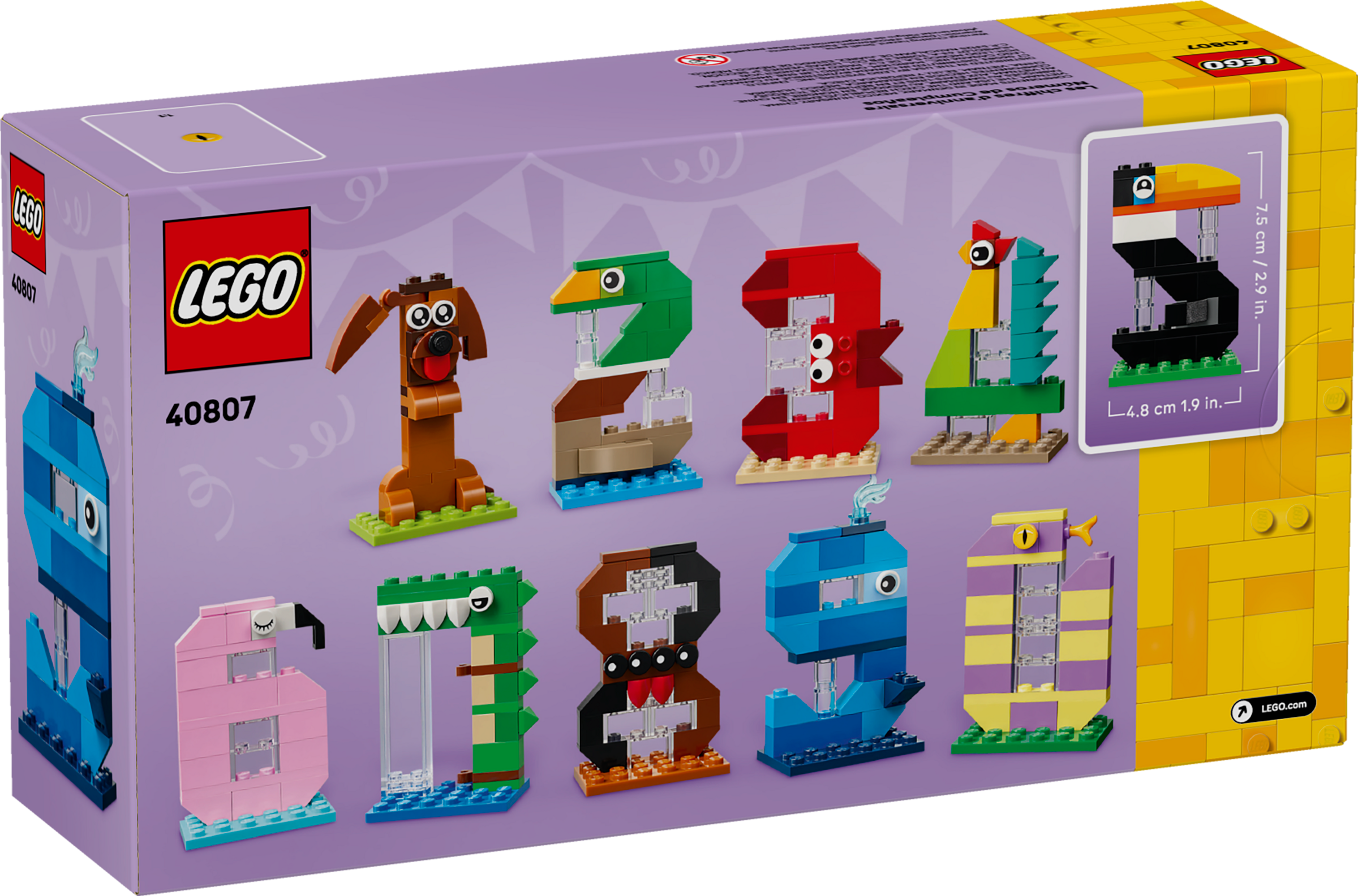 LEGO Birthday Numbers animal set 281 pieces, imported from the UK