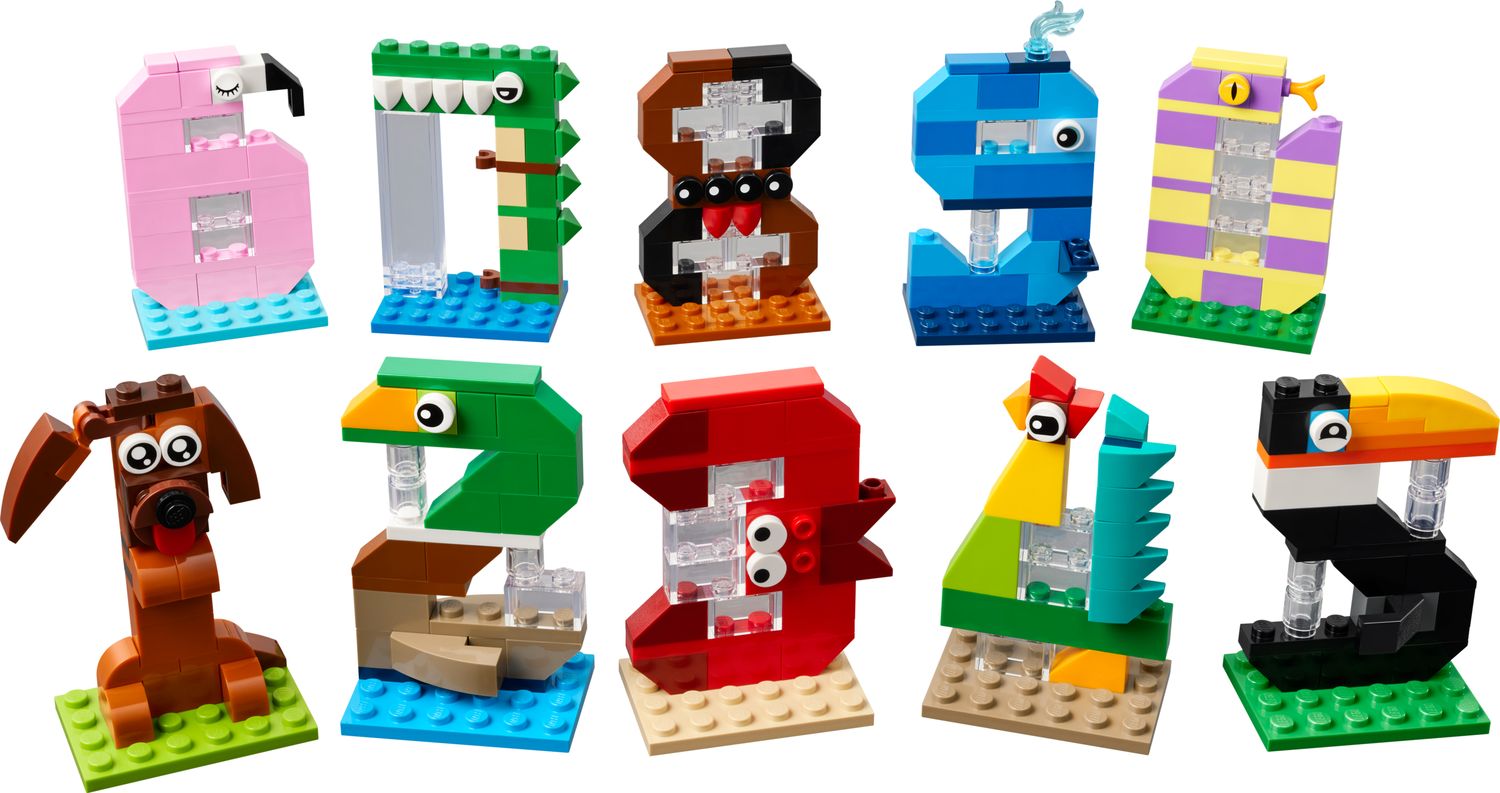 LEGO Birthday Numbers animal set 281 pieces, imported from the UK