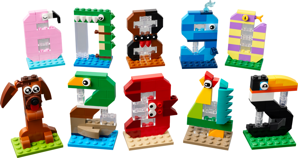 LEGO Birthday Numbers animal set 281 pieces, imported from the UK