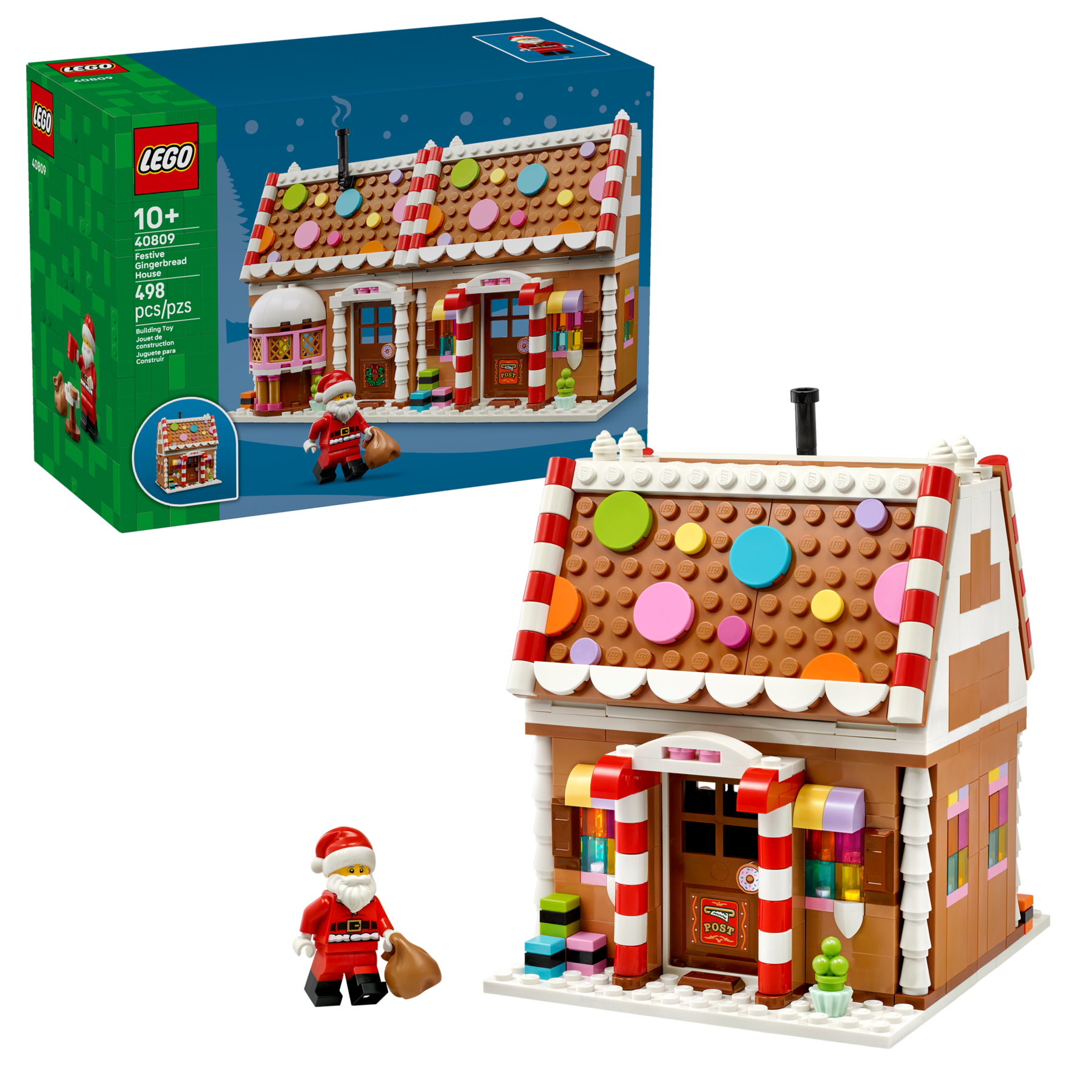 LEGO Festive Gingerbread House building set 498 pieces, UK version
