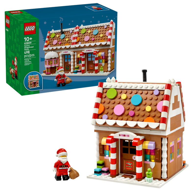 LEGO Festive Gingerbread House building set 498 pieces, UK version