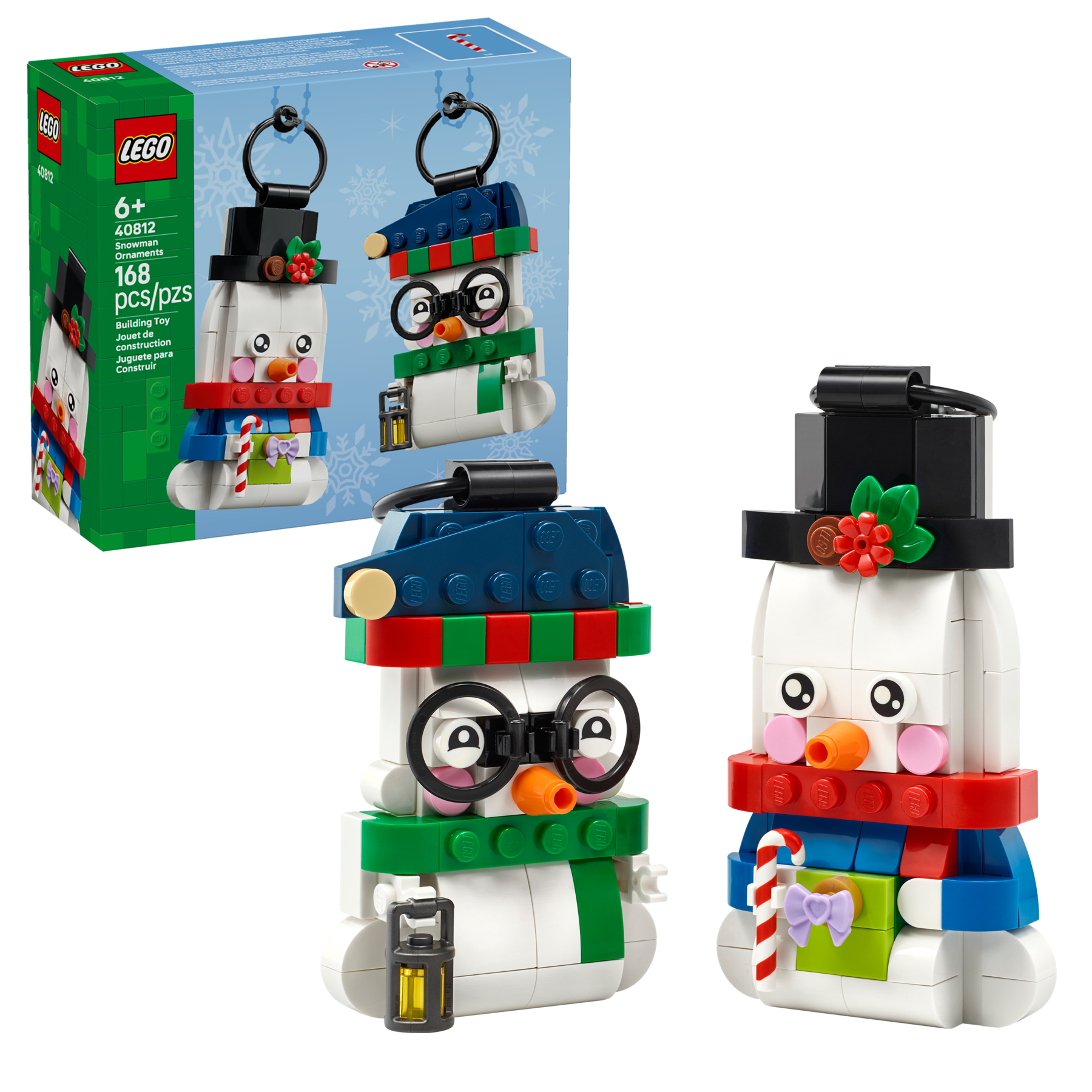 LEGO Snowman Ornaments building set 168 pieces, imported from the UK