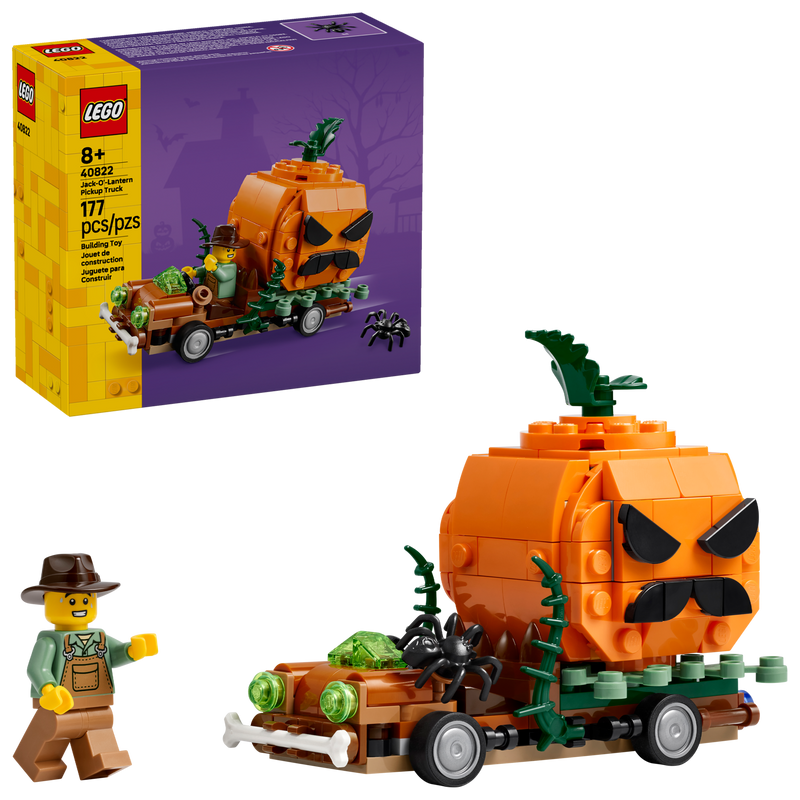LEGO Building Toy Jack-O'-Lantern Pickup Truck 177 Pieces, imported from the UK