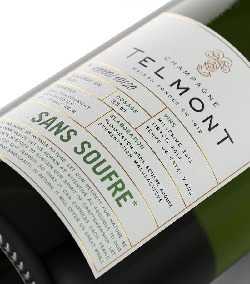 Telmont Sans Soufre Champagne 75cl, imported from France