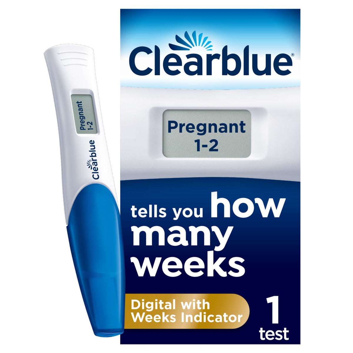 Clearblue digital pregnancy test with weeks indicator - British product