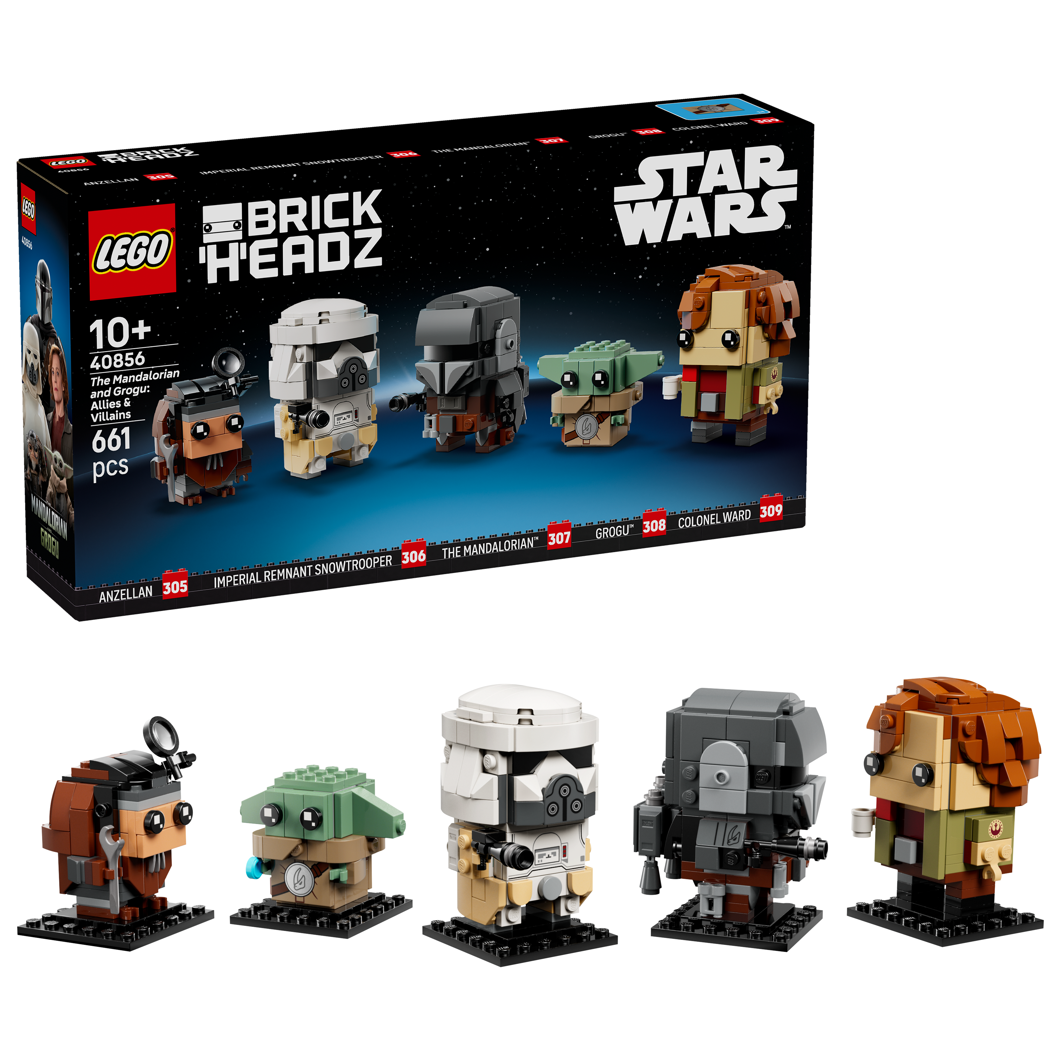 LEGO Star Wars BrickHeadz Mandalorian Grogu set 661 pieces, UK version