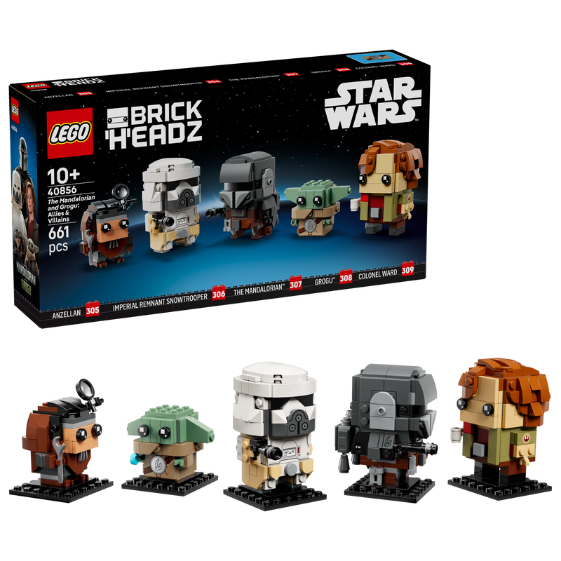 LEGO Star Wars BrickHeadz Mandalorian Grogu set 661 pieces, UK version
