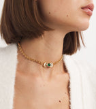 L'Atelier Nawbar yellow gold malachite diamond necklace, UK version