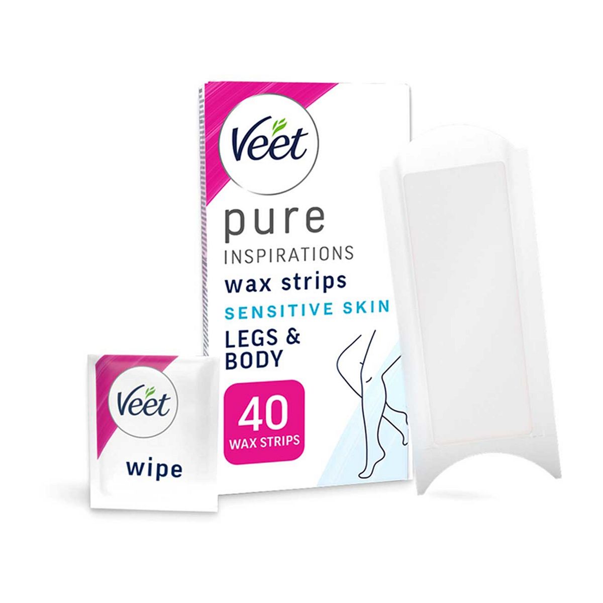 Veet Pure Cold Wax Strips Legs & Body For Sensitive Skin - 40s GOODS Boots   