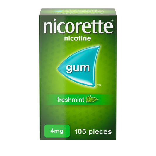 Nicorette Freshmint Gum Nicotine 4mg 105 Pieces smoking control Sainsburys   