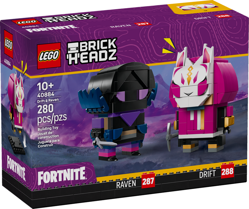 LEGO BrickHeadz Fortnite Drift Raven figures 280 pieces - British product
