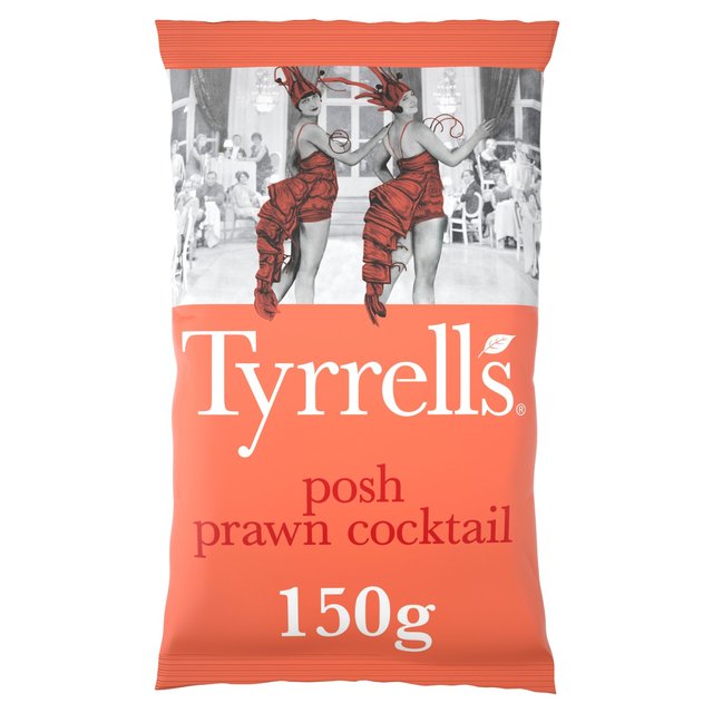 Tyrrells Posh Prawn Cocktail Sharing Crisps   150g GOODS M&S   