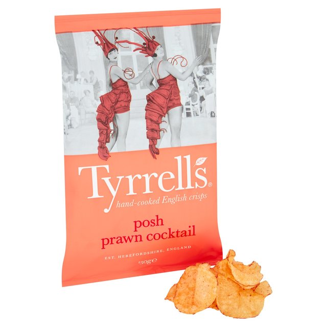 Tyrrells Posh Prawn Cocktail Sharing Crisps   150g GOODS M&S   