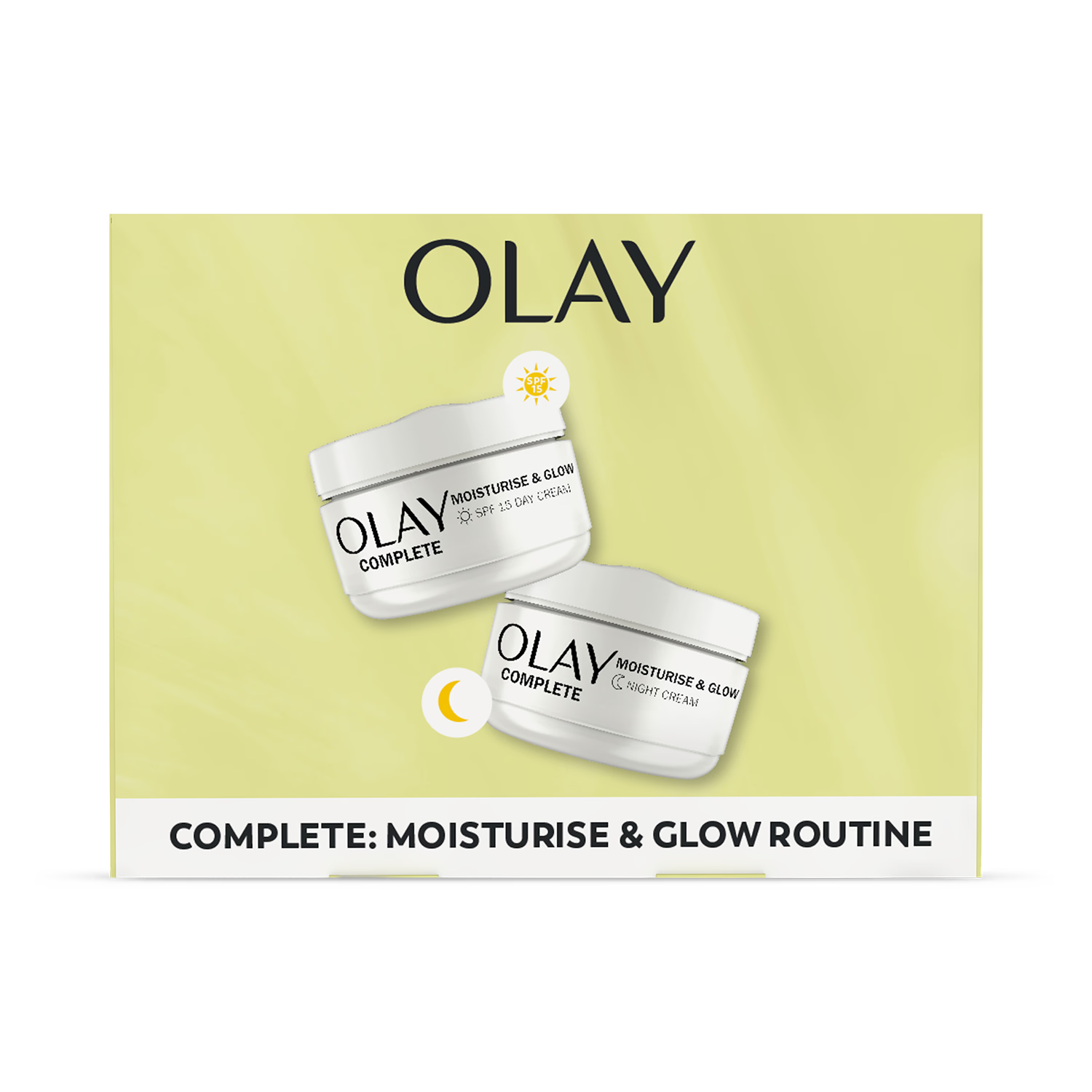 Olay Complete Moisturise & Glow Giftset day and night creams 50ml each (British brand)