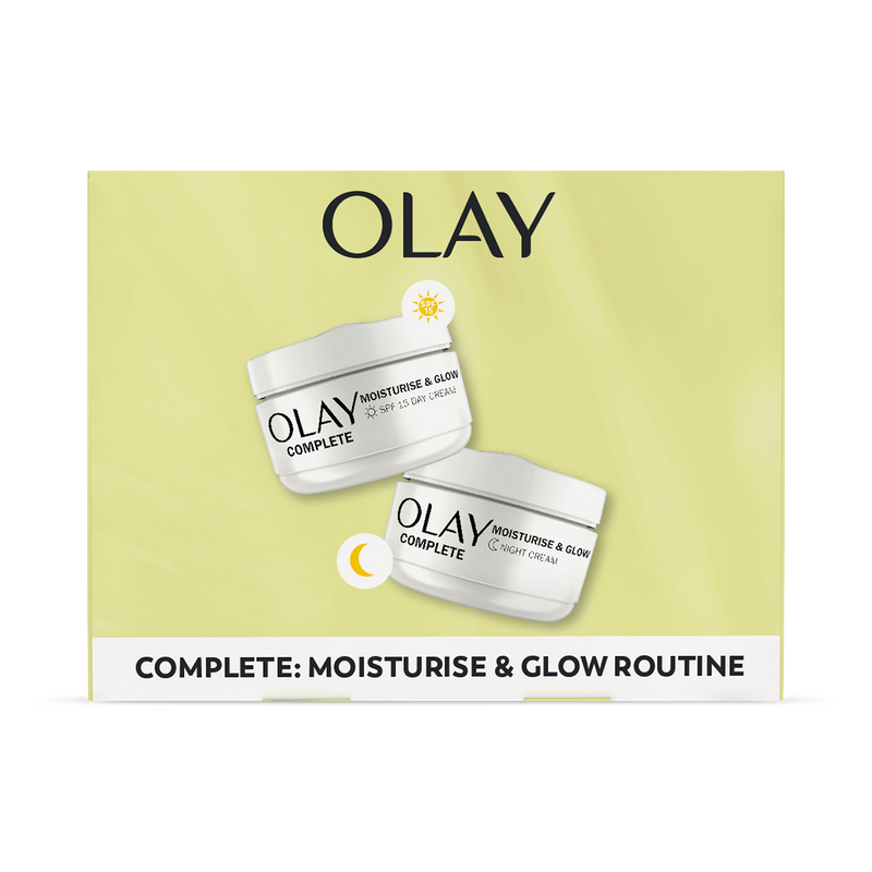 Olay Complete Moisturise & Glow Giftset day and night creams 50ml each (British brand)