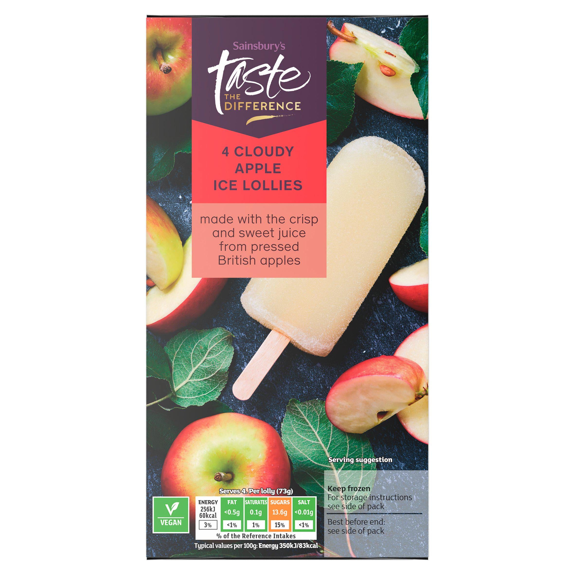 Sainsbury's Cloudy Apple Ice Lollies, Taste the Difference x4 73ml GOODS Sainsburys   