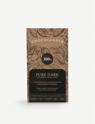 Chocolarder 100% pure dark chocolate 70g, imported from the UK