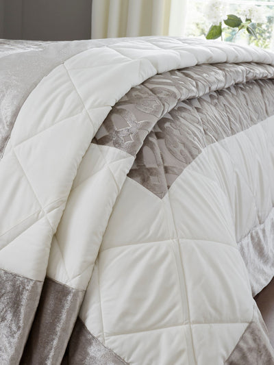 Next Catherine Lansfield Natural Lattice Cut Velvet Bedspread- Buy online at McGrocer
