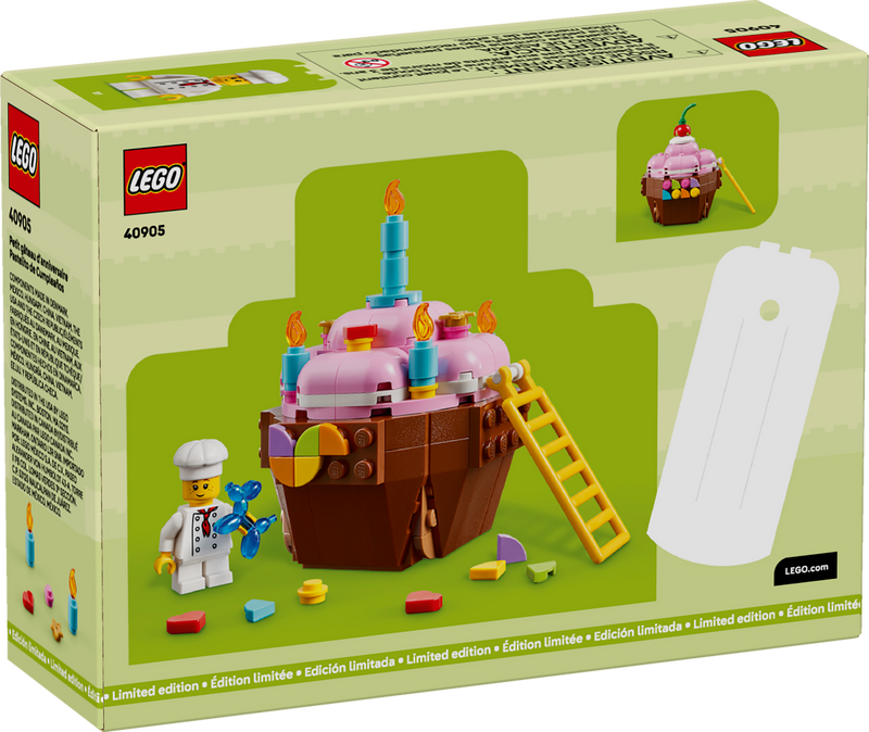 LEGO Birthday Cupcake building set with chef minifigure, 174 pieces (British brand)