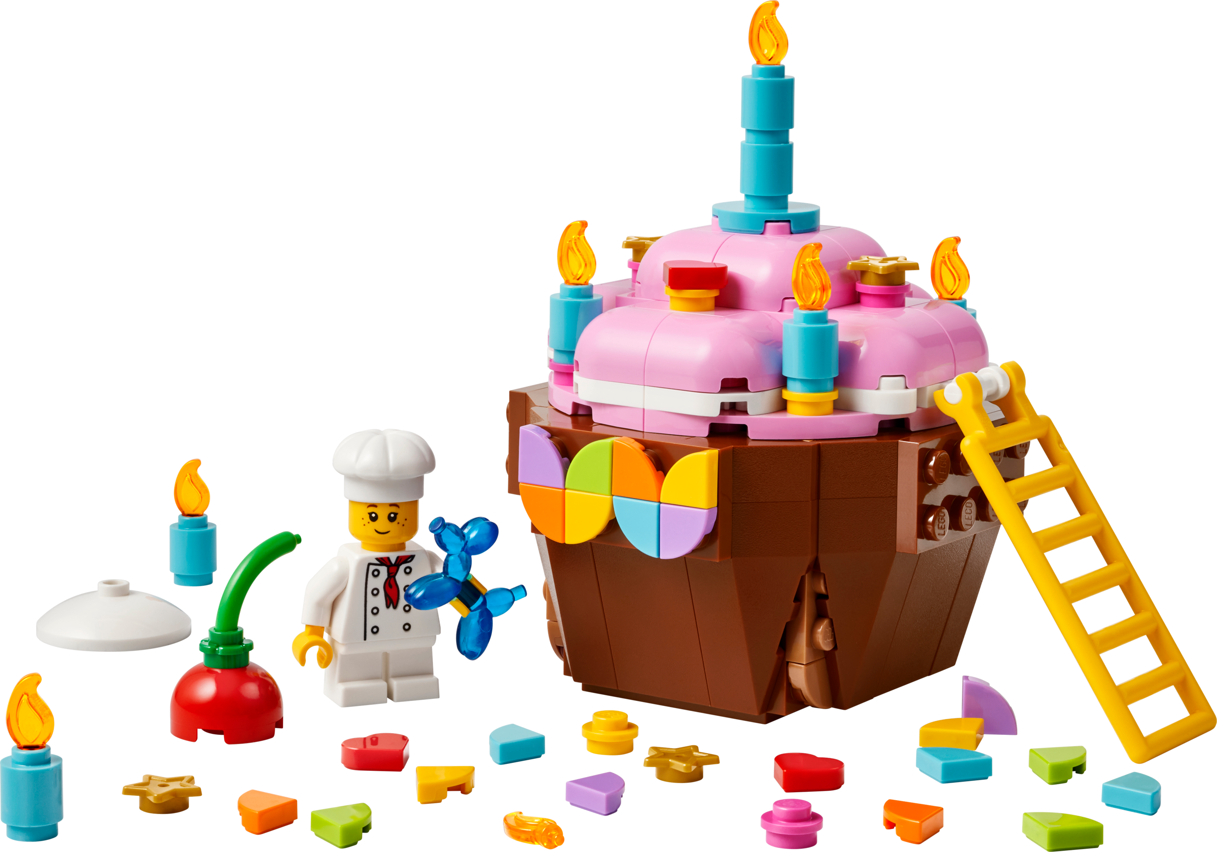 LEGO Birthday Cupcake building set with chef minifigure, 174 pieces (British brand)