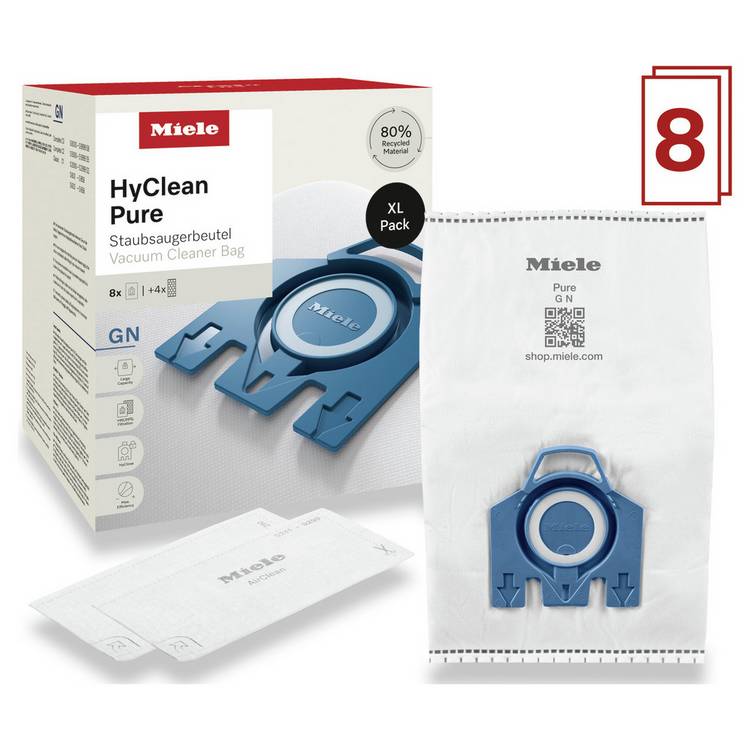 Miele HyClean Pure GN dust bags pack of 8 (British brand)