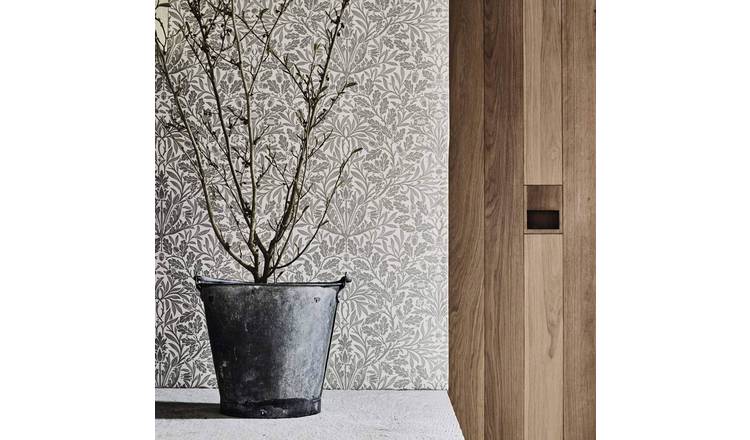 Morris & Co. Acorn Branches Grey Floral wallpaper, imported from the UK