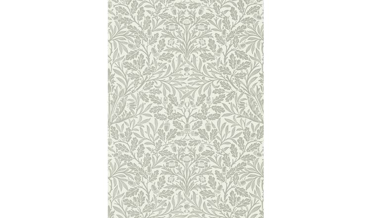 Morris & Co. Acorn Branches Grey Floral wallpaper, imported from the UK