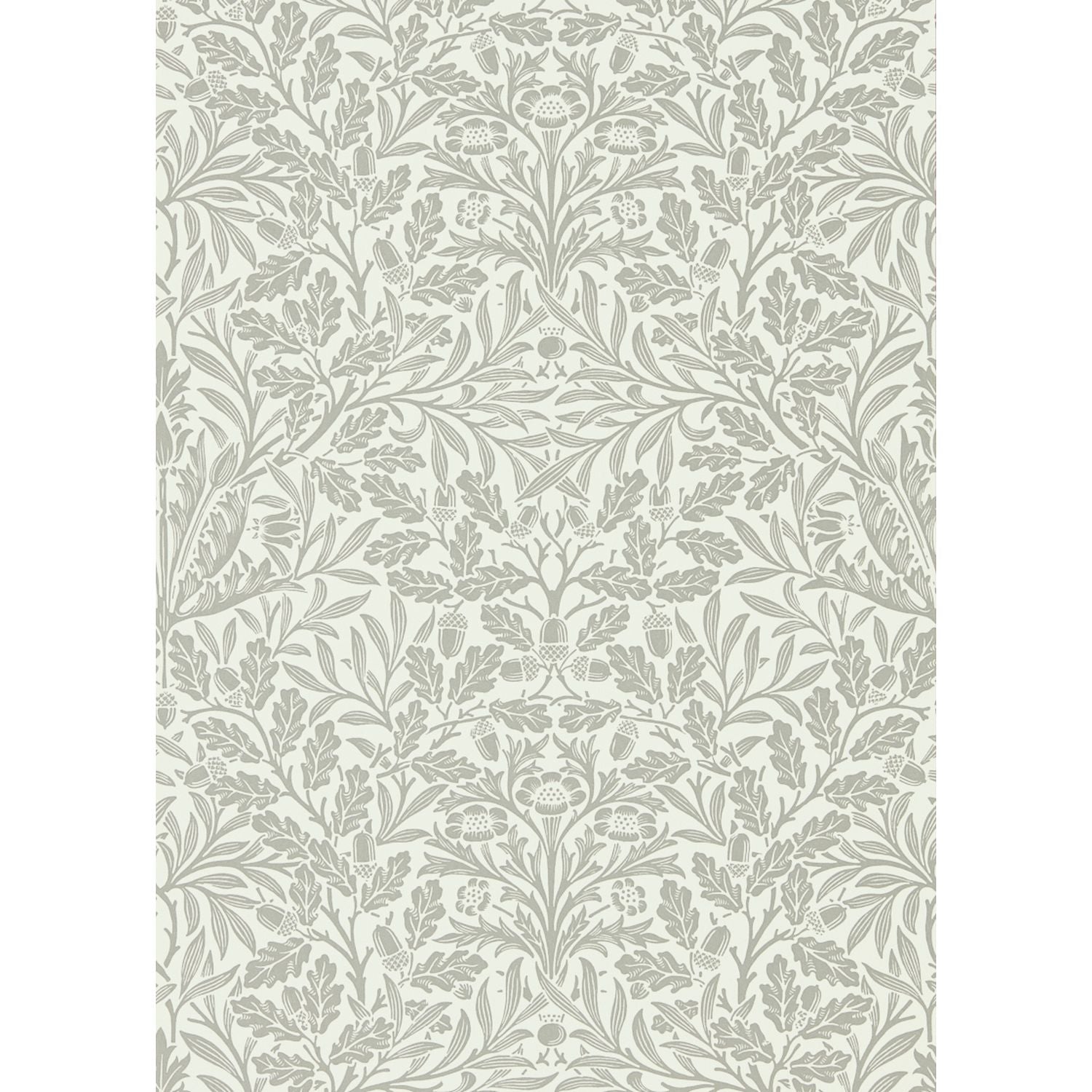 Morris & Co. Acorn Branches Grey Floral wallpaper, imported from the UK