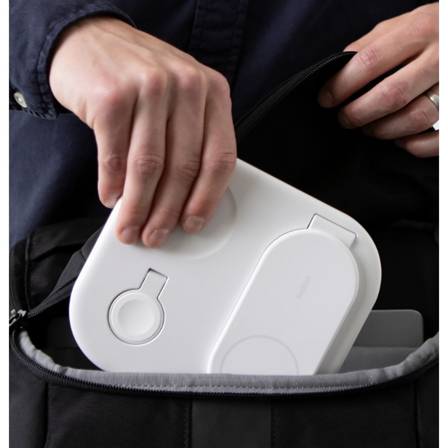 Belkin 3-in-1 wireless charger MagSafe Qi2 white - British product
