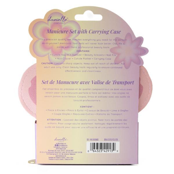 Danielle Creations 7-piece pink flower manicure set, imported from the UK