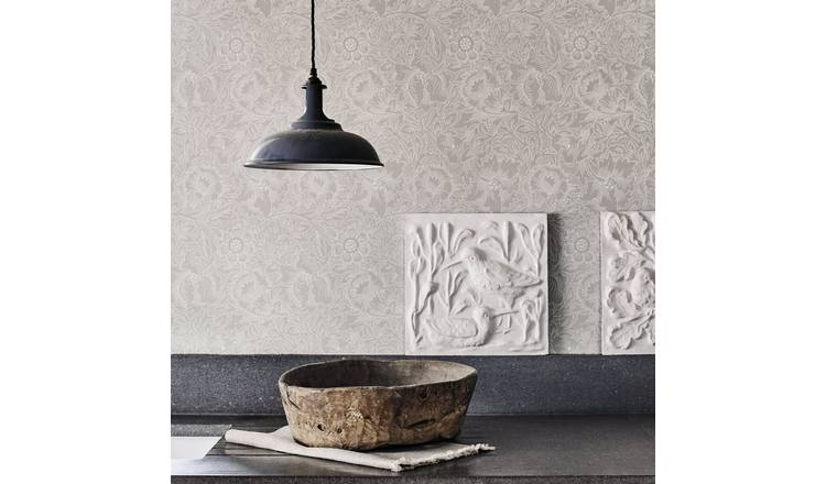 Morris & Co Poppy White Floral wallpaper (British brand)
