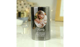 Personalised smoked glass LED candle with photo message - British product