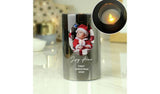 Personalised smoked glass LED candle with photo message - British product