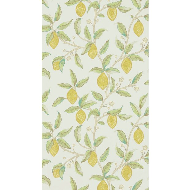 Morris & Co. Lemon Tree Leaf Yellow Floral Wallpaper, imported from the UK