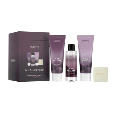 Superdrug Scottish Fine Soaps Wild Heather Pamper Essentials Gift Set Bath & Body Set- Buy online at McGrocer